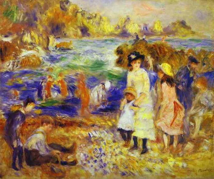 Pierre-Auguste Renoir Children at the Beach at Guernsey,
